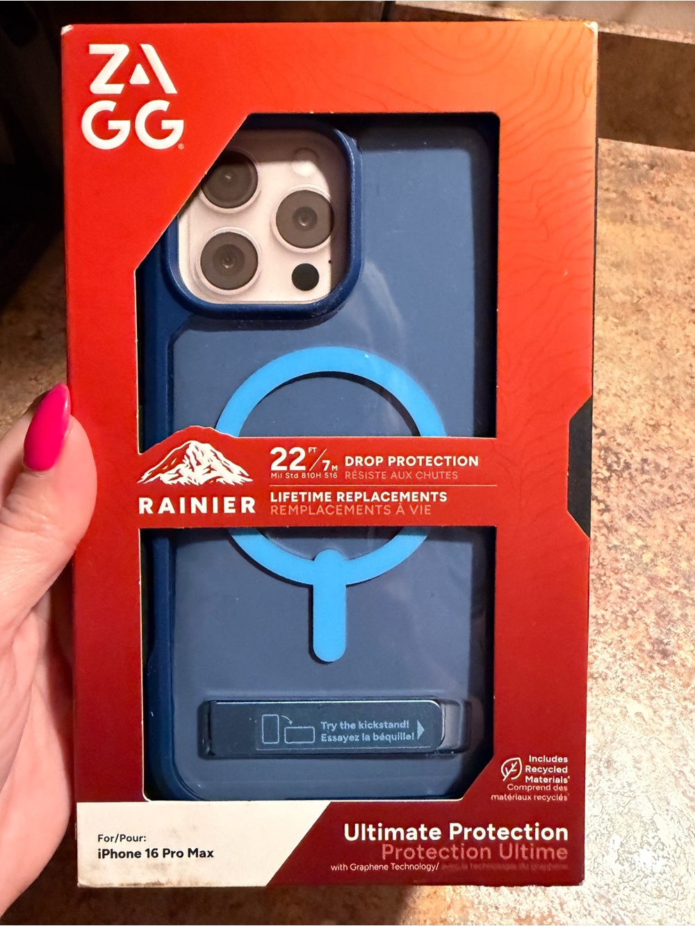ZAGG Rainier Snap MagSafe Case iPhone 16 Pro Max Cobalt Horizon NWT